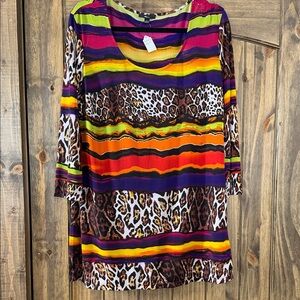 Milano Multicolor Striped and Leopard Top